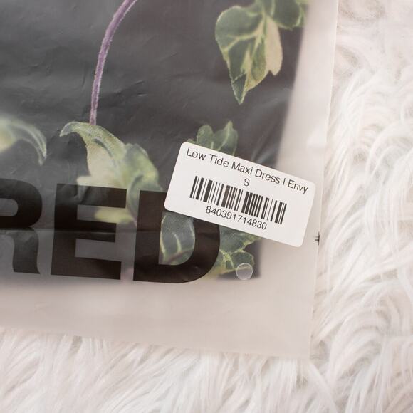 Rumored Black Leaf Print Strappy Cami Maxi Dress Small Floral Low Tide Envy - Picture 4 of 4